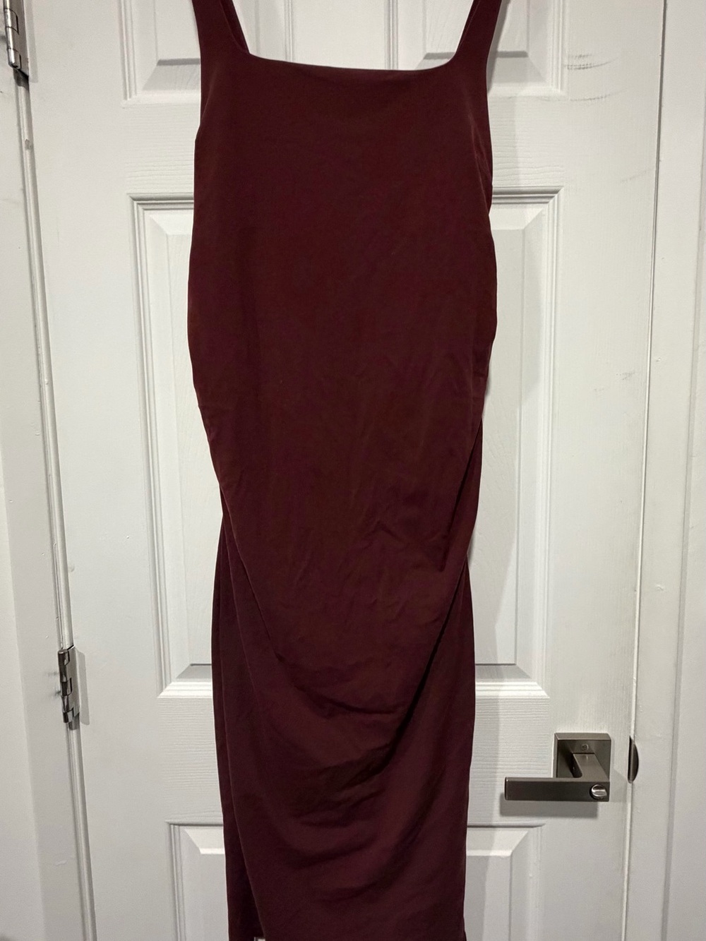 CRZ YOGA Maternity Burgundy Square-Neck Midi Dress